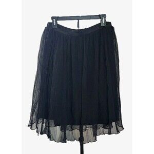 Takara Girls XL Black Tiered Tulle Midi Skirt Elastic Waist Sheer Lined